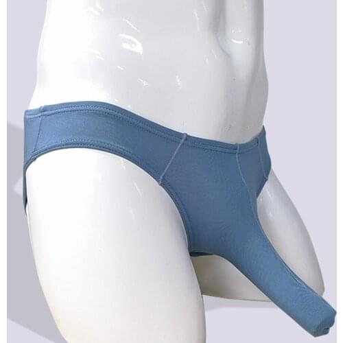Men Sexy Elephant Nose Pouch Bikini Briefs Modal Underwear Breathable Panties Long Bulge Pouch Penis Slips Male Undies Briefs