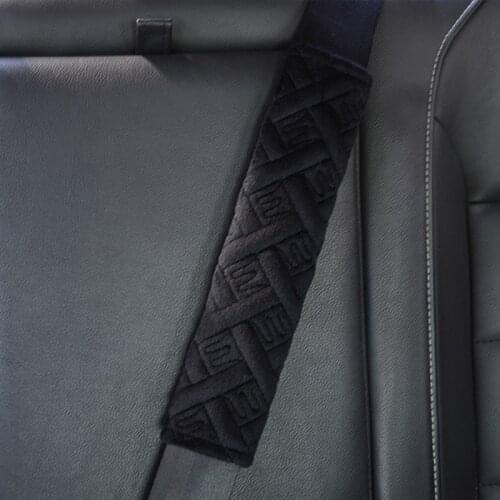 2Pcs Plush Car Shoulder Cover Cushion Seat Belt Pad Strap Safety Seat Belt Padding For Adults Children Car Interior Accessories