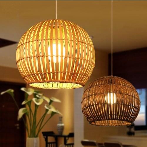 New Chinese style hand knitting bamboo Pendant Lights Rustic E27 LED lamp for tearoom&courtyard&corridor&agritainment LHDD063