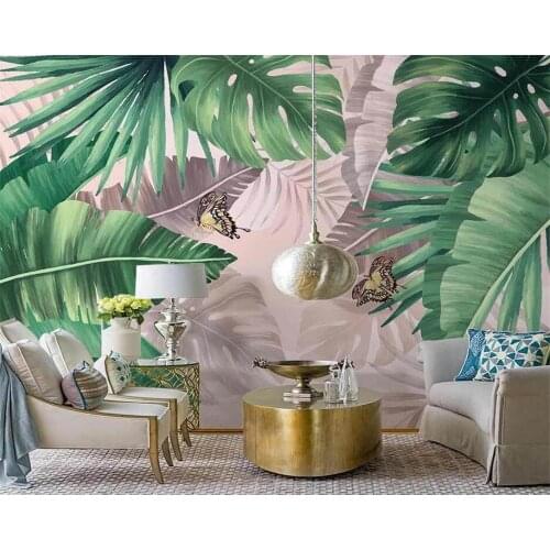 Beibehang Customize new Nordic hand-painted tropical plants modern background wallpaper papel de parede wall papers home decor