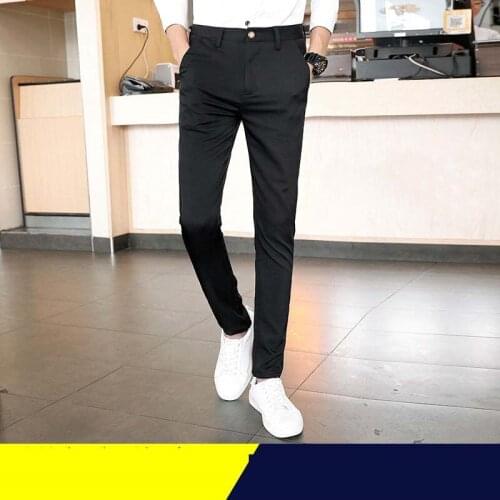 Autumn and winter casual pants mens cropped pants suit pants mens Plush pants mens students Korean fashion pants pants
