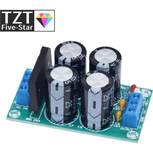 TZT PW28 Dual Power Filter Power Amplifier Board Rectifier High Current 25A Flat Bridge Unregulated Power Supply Board DIY