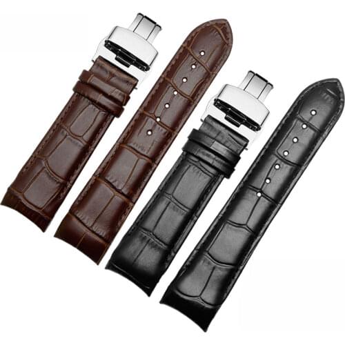 22mm 23mm 24mm Genuine leather watch band black and brown strap replacement bracelet Tissot T035 1853 watch accessories