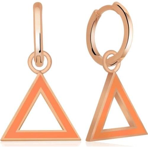 Tevuli 925 Sterling Silver Highlighter Orange Triangle Earrings