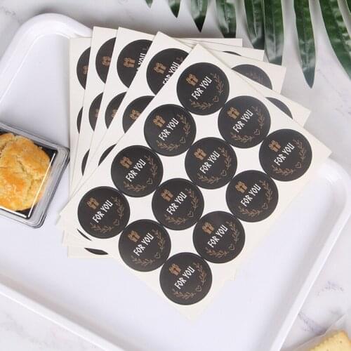 Cute For You Seal Sticker Round Black Seal Sticker Mutifunction DIY Decorative Gifts Package Labels For Baking Accessories