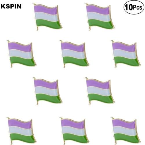 Genderqueer Pride Flag Lapel Pin Flag badge Brooch Pins Badges 10Pcs a Lot