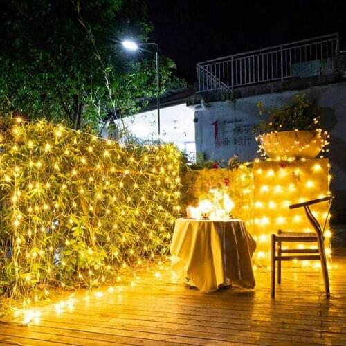 LED Mesh Curtain Fairy Light String EU 220V Net Lantern Christmas Party Wedding New Year Garland Outdoor Gypsophila Decor Light