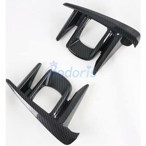 Carbon Fiber Color Front Fog Light Lamp Cover Trim Foglight Bumper Garnish Molding Ring 2015-2020 For Toyota Sienna Accessories