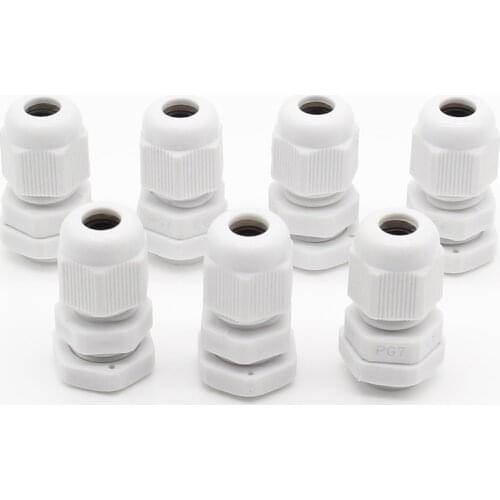 10pcs High Quality IP68 PG7 3-6.5MM Waterproof Nylon Cable Gland No Waterproof Gasket Plastic Cable Gland