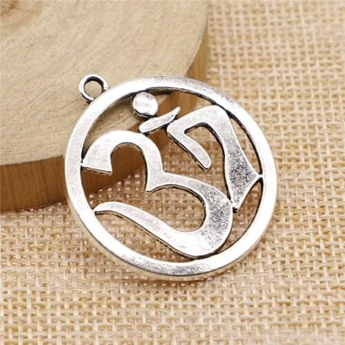 High Quality 25pcs Om Character Pendant For Jewelry Making Diy Necklace Accessories