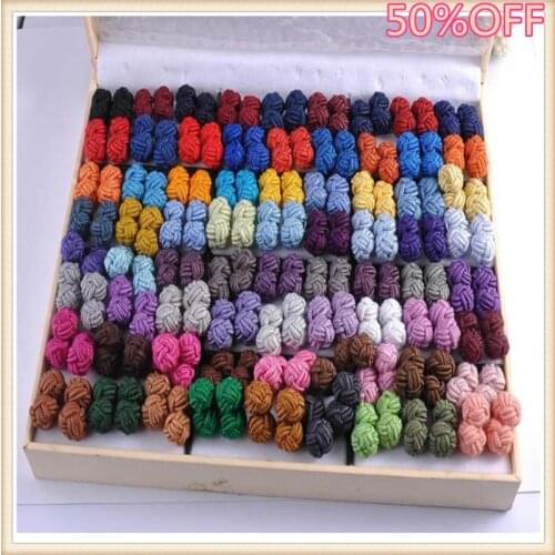 Color 31-49 Novelty Silk knots Cufflinks Handmade Elastic Double Rope Ball Cuff Links Button For Men Shirt Birthday Gift Party