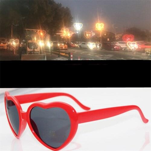 1pc Red Love Heart Shape Diffraction Grating Party Rave Glasses Lens Glass Orbit Light Show Fireworks Refraction Laser Glasses