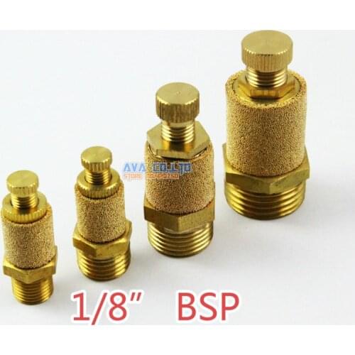 10 Pieces 1/8" BSP Pneumatic Brass Flow Control Silencer Air Exhaust Muffler Fitting
