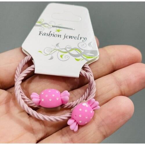 2Pcs/Set Girls Candy Cookie Donuts Rubber Elastic Hair Bands Children Ponytail Holder Scrunchie Headwear Kids Hair Accessories