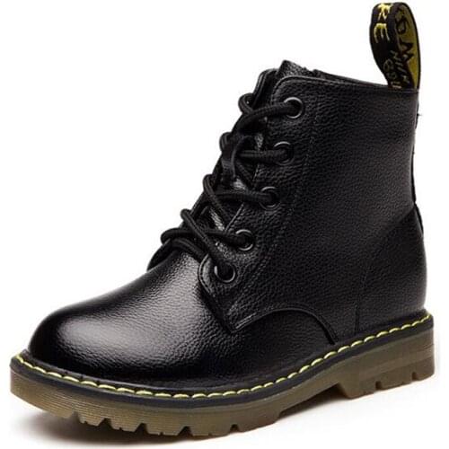 2020 Winter Autumn Fashion Boys boots Genuine leather Martin Boots Children Rubber Non-slip Sneaker Shoes for kids girl boy