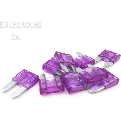 50pcs/lot 3A MINI Car Fuse Auto Car Truck ATC Mini Blade Trumpet Car Fuses 3A AMP Wire Set P5
