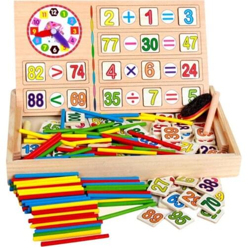Arithmetic Montessori Wooden Baby Math Toys with Box for Children Learning Montesori Educativo Wood Puzzle Toys Set