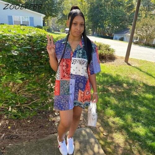 ZOOEFFBB Plus Size Clothing Aesthetic Bandana Tshirt Mini Dress Sexy Club Outfits for 2021 Fashion Women Summer Lounge Wear