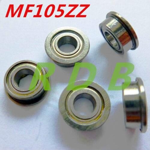 Free Shipping 10pcs/lot MF105 MF105ZZ 5*10*4 Miniature Flange Deep Groove Ball Radial Ball Bearings