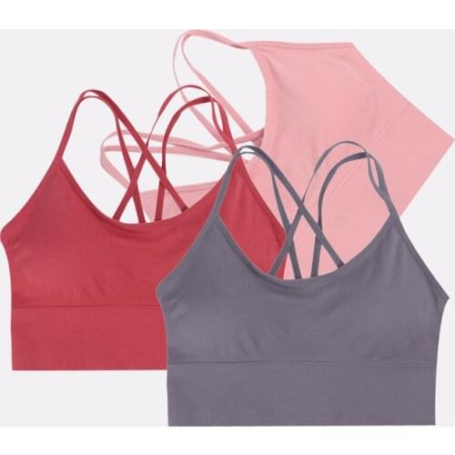 3pcs/set Cross Bra Plus Size Shockproof Bras Quick Drying Sport Bras Vest Lingerie Push Up Backless Running Yoga Bra Bh Workout