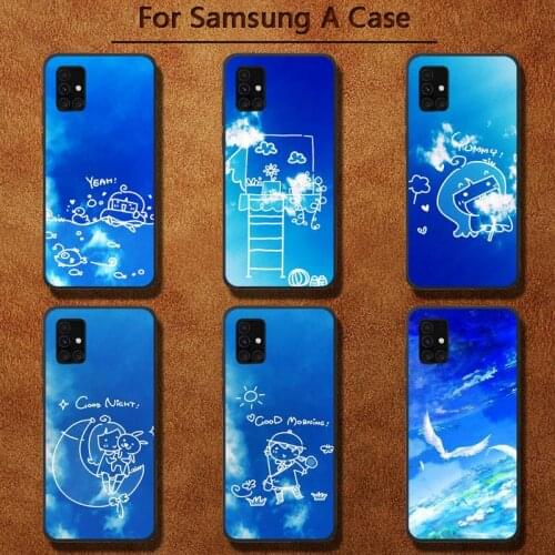 Art blue sky and white clouds Phone Cases for Samsung A91 01 10S 11 20 21 31 40 50 70 71 80 A2 CORE A10