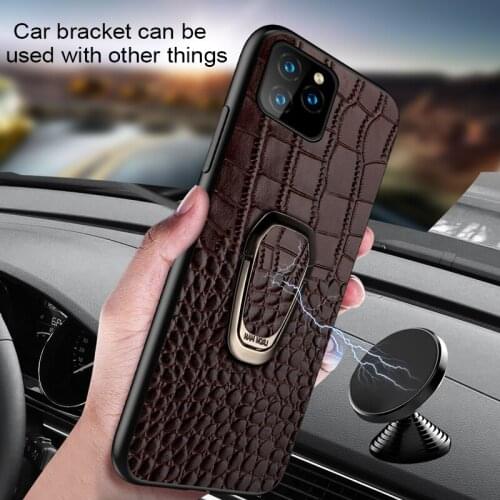 Genuine Leather Magnetic Kickstand Phone Case For iPhone 11 Pro Max 6 6S 7 8 Plus X Xr Xs Max Case Shockproof Cover Coque Funda