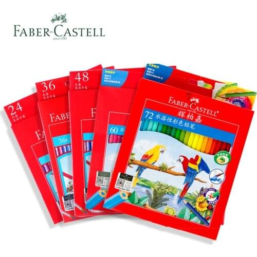 Faber Castell 72/60/48/36/24/12 Color Set Water Soluble Color Pencil Art Painting Watercolor Professional Beginner