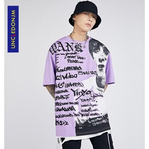 Graffiti graphic t shirts new arrival 2021 summer Short-Sleeved T-shirt Hip-Hop streetwear retro men t shirt 21019