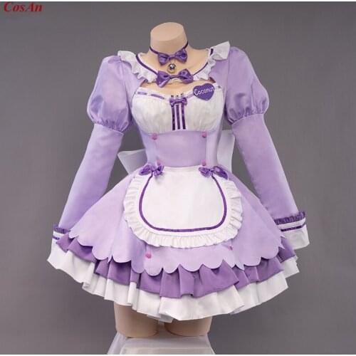 Game NEKOPARA Coconut Cosplay Costume The High Quality Lovely Purple Maid Outfit Female Halloween Party Role Play Clothing S-XL