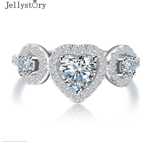 Jellystory New arrival women fashion ring jewelry fashion heart shape ring for women Trendy 2021 wedding party gifts wholesale