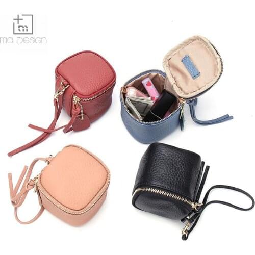 Makeup Bag PU Leather women Women Travel Toiletry Small Cosmetic Bag With Shoulder Strap Coin Purse