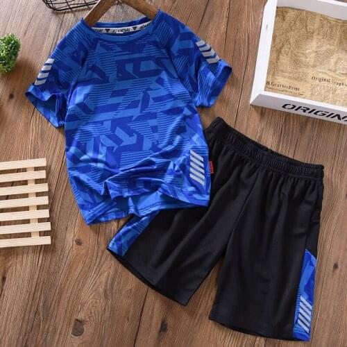 Summer Childrens Clothing Sets Sport Quick-dry Cool Boys Clothes Suits T-shirts and Shorts 2pcs Running Outdoor Uniform Girls