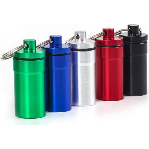 New 1pcs Micro assorted colors Pill box case Cache Container Geocache Geocaching Key rings keychain holder S/M/L