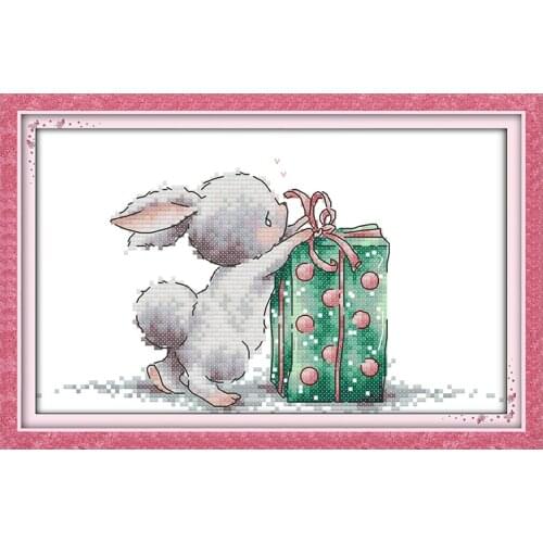 Small size beginner cross stitch kits, aida 14ct count print canvas embroidery DIY handmade needlework cross stitch decoration