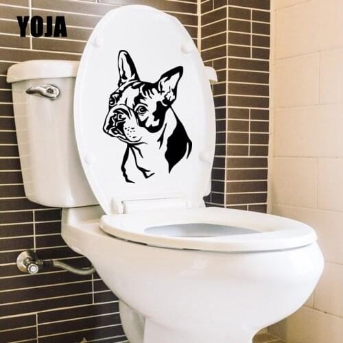 YOJA 15X22.4CM French Bulldog Pet Home Decor Animal Dog Wall Stickers Toilet Decal T5-1525