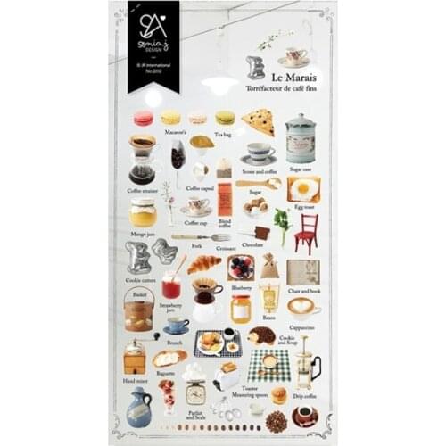 Origin Korea Brand Sautelier Scrapbooking High Quality Sticker Coffe Break Stationery DIY Household Supplies Craft Decoration