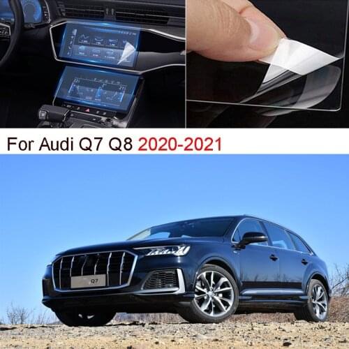 Pack 2 For Audi Q7 Q8 2020-2021 Car GPS navigation film LCD screen Tempered glass protective film Anti-scratch Film Accessories