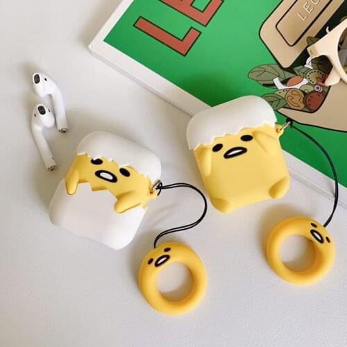Shockproof Cartoon Lazy Egg Headphone Case Protective Cover For Airpods 1/2 Wireless Bluetooth Earphone Headset Protection Cases