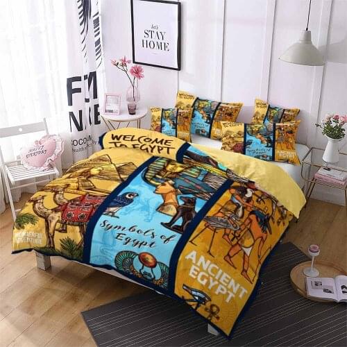 Explosion Paragraph 3D Textile Bedding New Egyptian Culture Three Sets Of Four-Piece Single Twin Double Queen King