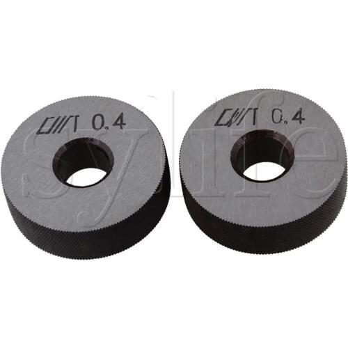 Silver Steel 0.4mm Pitch Diagonal Coarse Knurl Wheel Knurling Roller Pack of 2