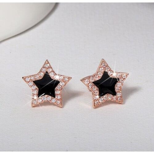 Simple Stud Earrings top quality Jewelry Star Square Shape Cubic Zirconia Earring for Women Wedding Party Accessories