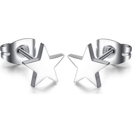 Titanium steel stainless steel star earrings ethnic style fashion simple five-pointed star earrings