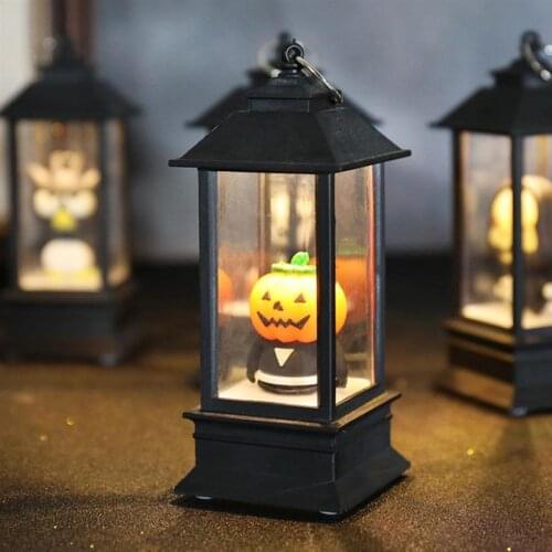 Pumpkin Skull LED Pony Lantern Halloween Decoration Prop Creative Holiday Bar Party Light LED Oil Lamp Prop Home Decoration