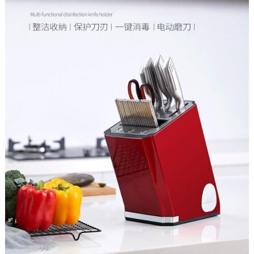 Intelligent shelving kitchen supplies storage drying electric sharpener uv disinfection knife rest J05