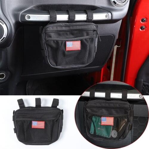 Universal Interior Co-pilot Handle Storage Bag forJeep Renegade /Wrangler TJ JK JL JT forSuzuki Jimny 2019+ Car Accessories