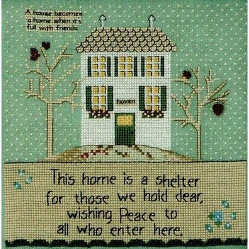Manufacturer Embroidery Home is a Shelter Cross Stitch Pattern for Beginners with 100% Cotton Floss&Free Shipping for Wall Decor