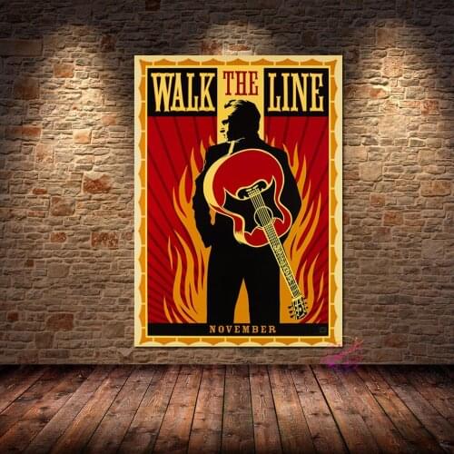 Walk the Line Vintage Movie Poster Wall Decor Canvas Art Home Bar Painting Gift