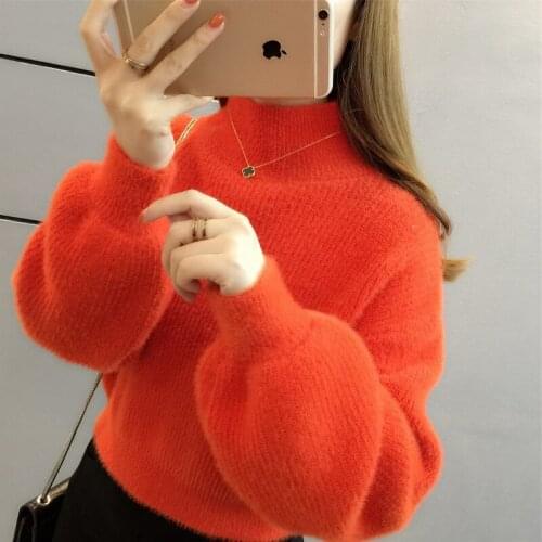 Women Neck Water Velvet Knitwear Pullover Autumn Winter Thicken Knitting Blouse Fashionable Versatile Simple Comfortable 2021Hot