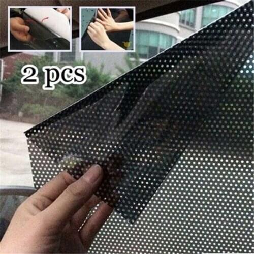 1pair Car Window Sunshades Sunscreen Film Sticker 4 Sizes PVC Auto Sunscreen Stickers Cover Reusable Screen Heat Insulation Film
