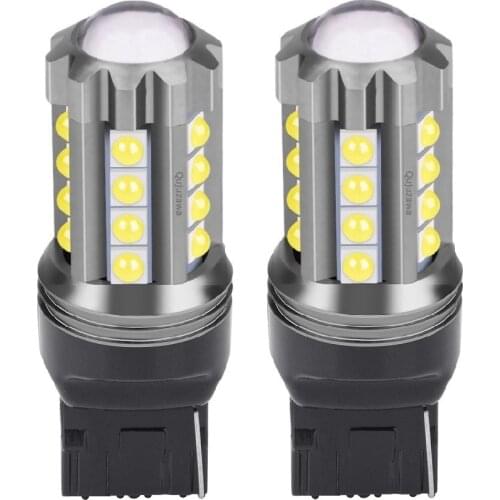2PCS T20 7440 W21W WY21W Super Bright LED Car Brake Bulb Auto Reverse Lamp Turn Signals Daytime Running Lights Red White Yellow